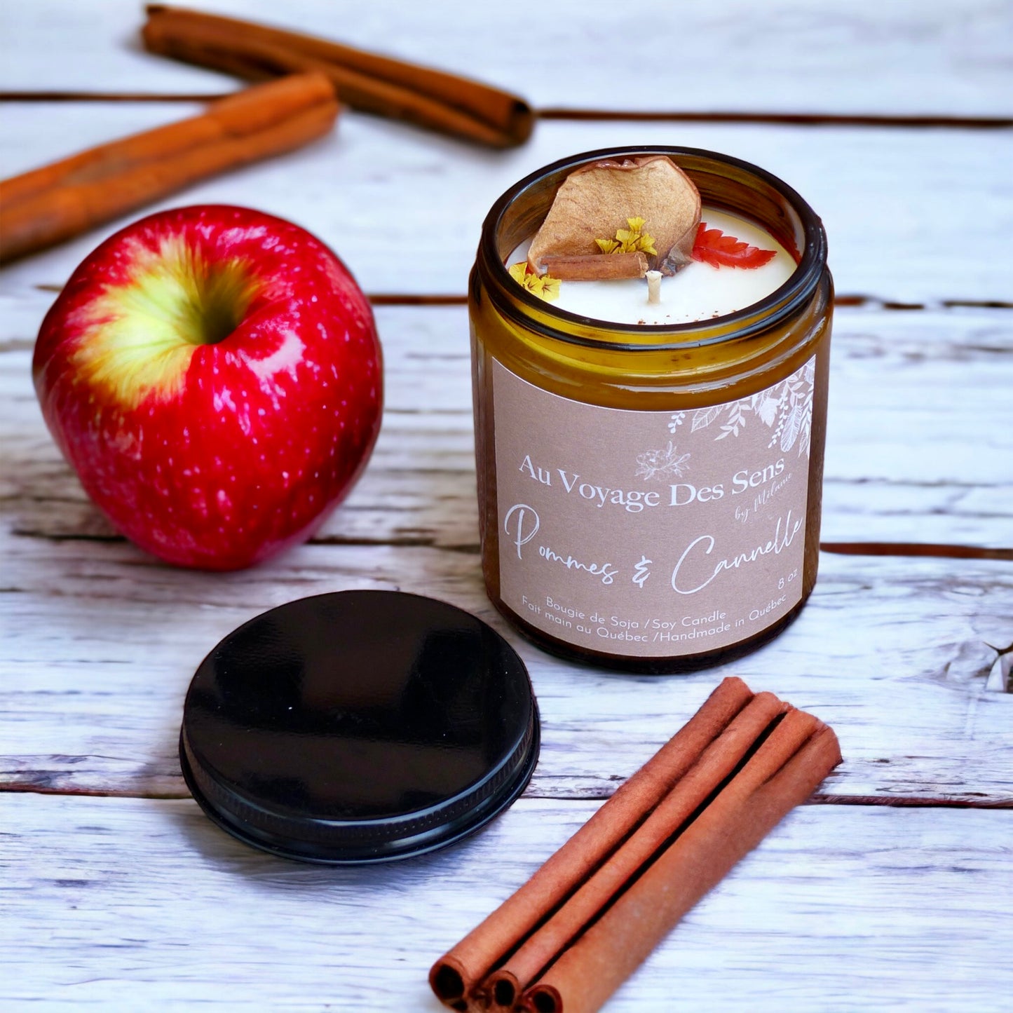 Pomme & Cannelle, bougie de soja