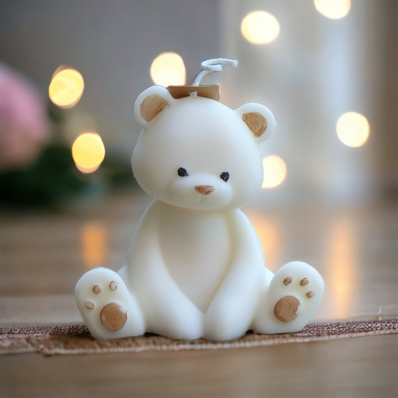 Bougie ourson, bougie décorative non parfumée