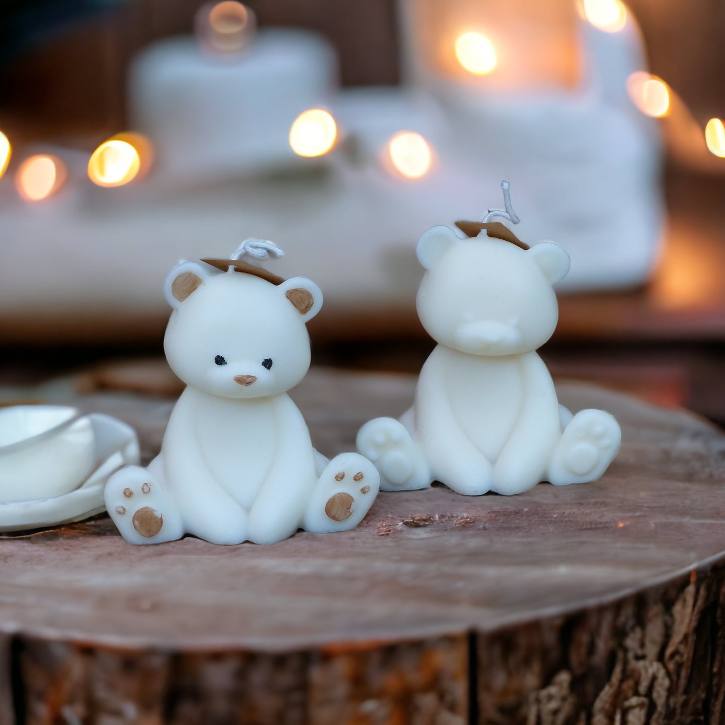 Bougie ourson, bougie décorative non parfumée