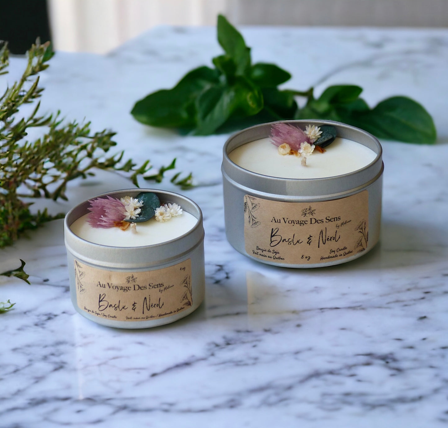 Basilic & Néroli, bougie de soja