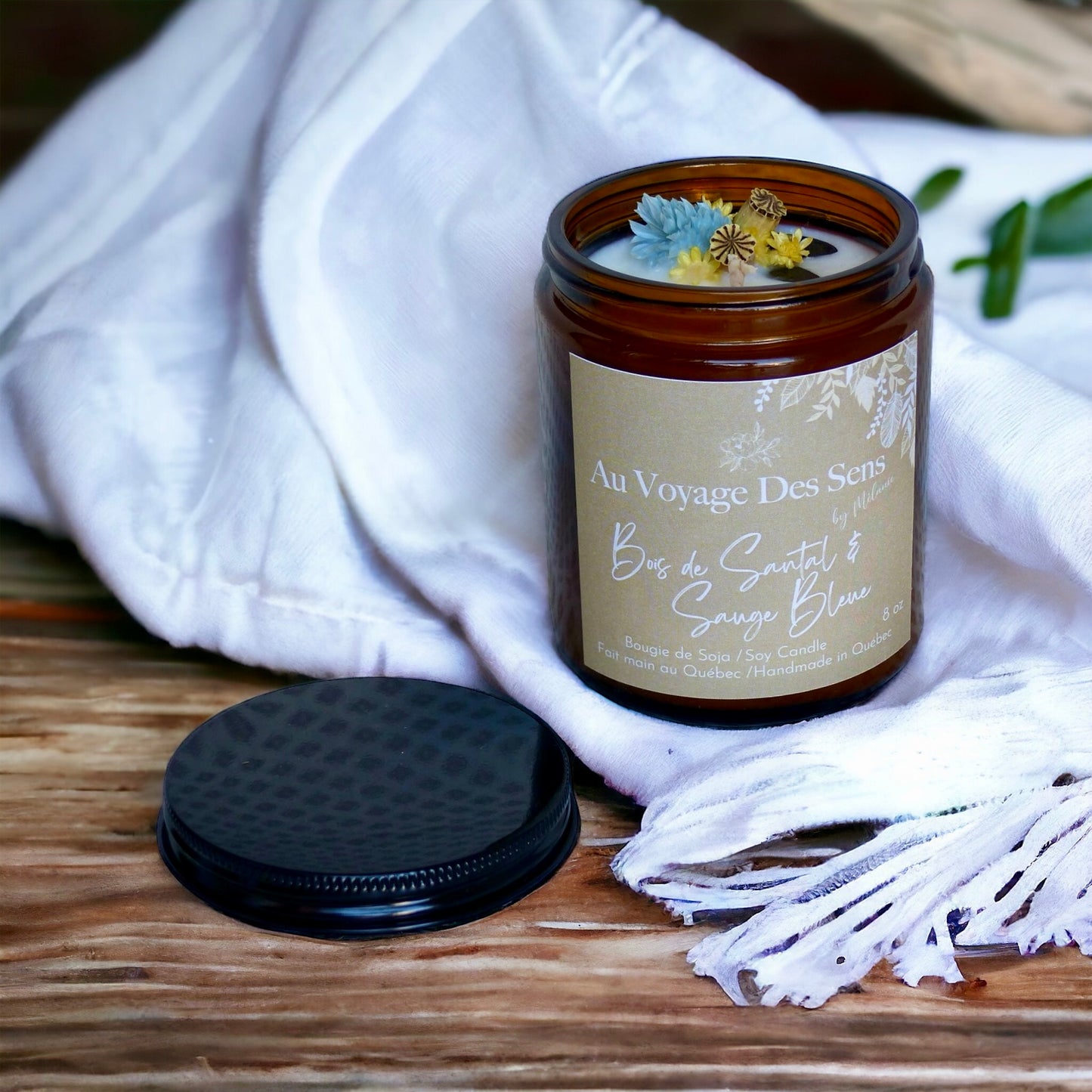 Bois de Santal & Sauge bleue, bougie de soja