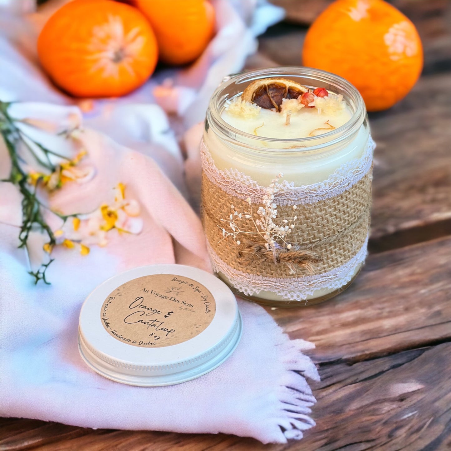 Orange & Cantaloup, bougie de soja