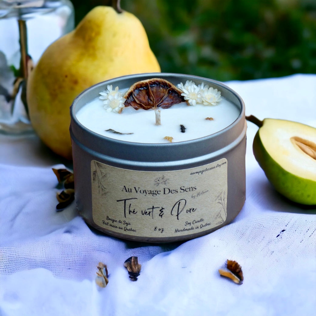 Thé Vert & Poire, bougie de soja