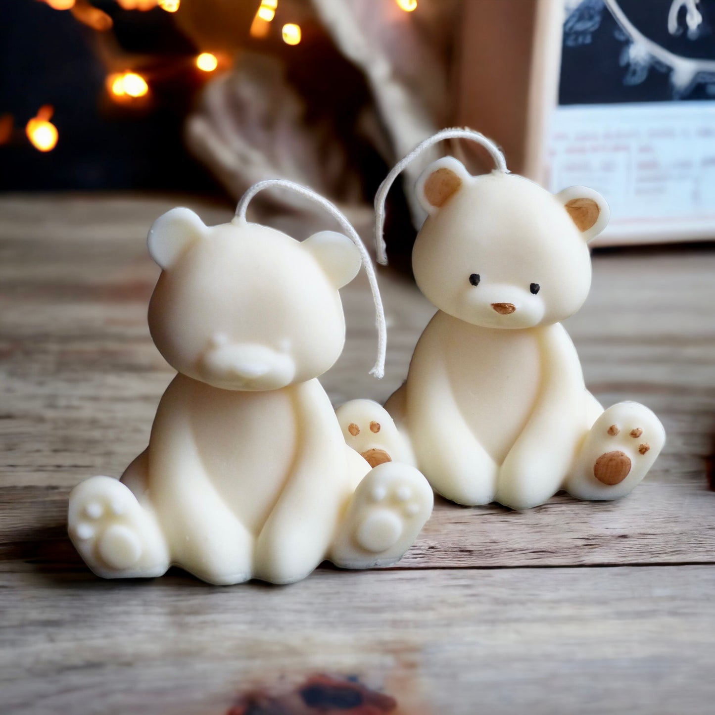 Bougie ourson, bougie décorative non parfumée