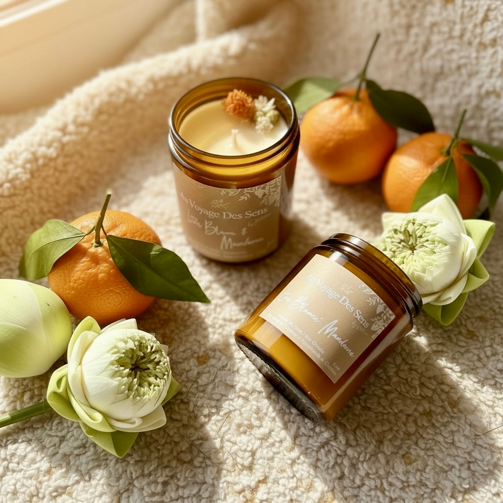 Lotus Blanc & Mandarine, bougie de soja