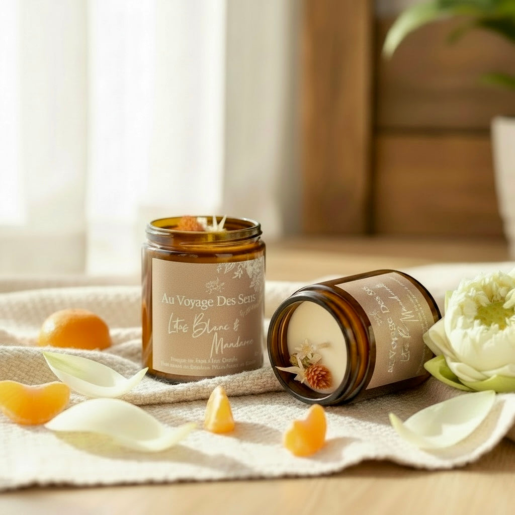 Lotus Blanc & Mandarine, bougie de soja