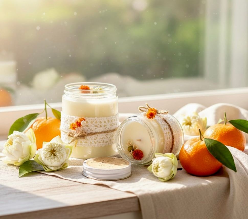 Lotus Blanc & Mandarine, bougie de soja