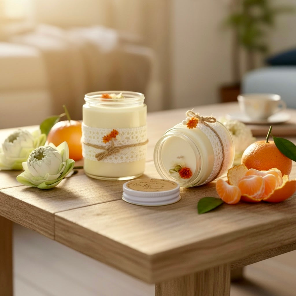 Lotus Blanc & Mandarine, bougie de soja