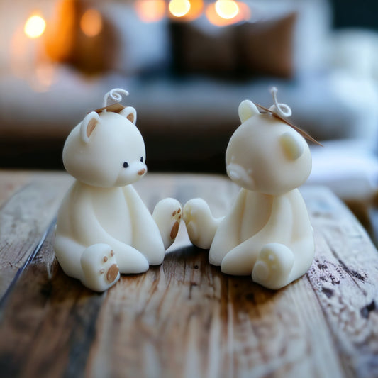 Bougie ourson, bougie décorative non parfumée