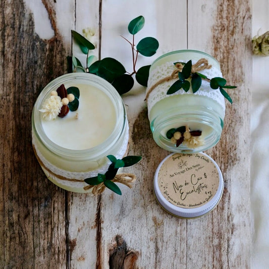 Noix de coco & Eucalyptus , bougie de soja