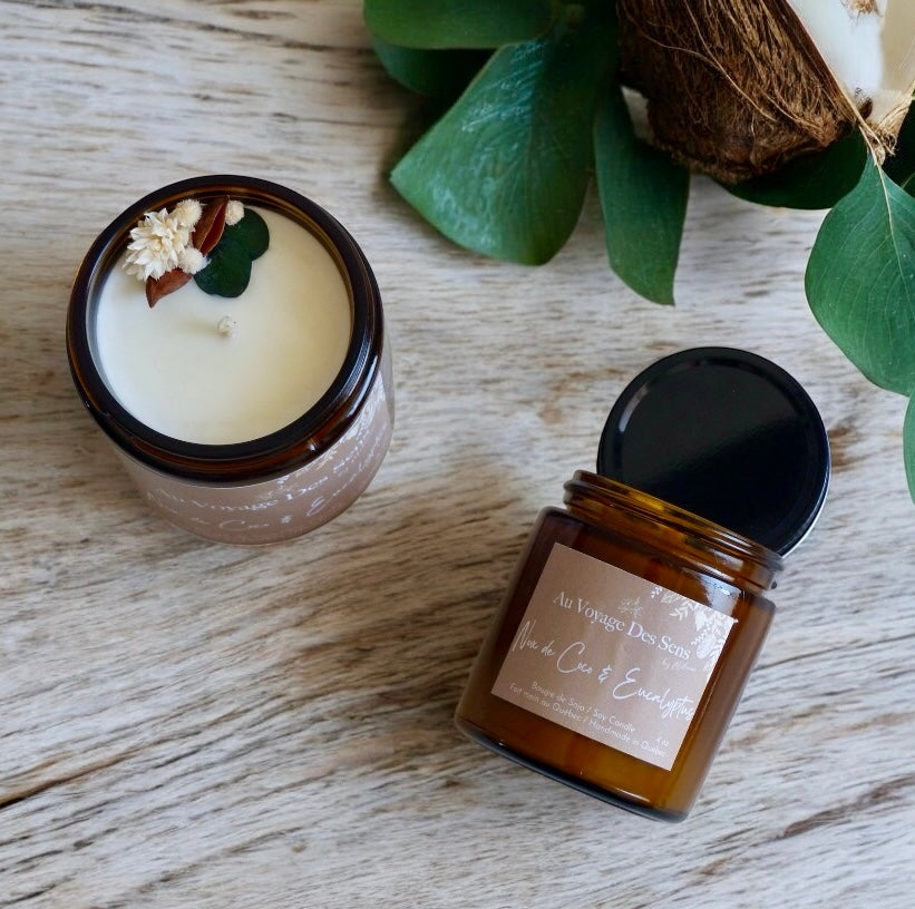Noix de coco & Eucalyptus , bougie de soja